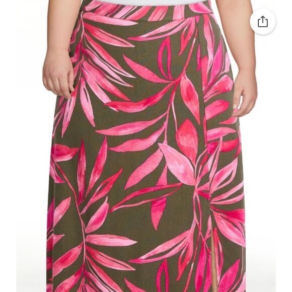 Women's Time and Tru Linen Blend Skirt with Pockets XXL or 3XL - Picture 2 of 5